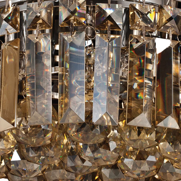 PLAFON DE SOBREPOR KRI CROMADO E AMBAR (D)25CM (A)20CM 4XG9 160W - HU1102A