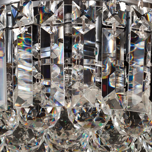 PLAFON DE SOBREPOR KRI CROMADO E TRANSPARENTE (D)25CM (A)20CM 4XG9 160W - HU1102