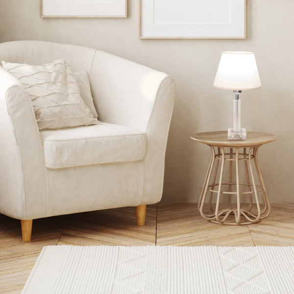 BASE PARA ABAJUR KRISTALO CROMADO E TRANSPARENTE (C)8CM (L)8CM (A)27CM 1XE27 40W - XL002