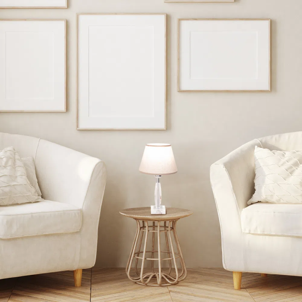 BASE PARA ABAJUR KRISTALO CROMADO E TRANSPARENTE (C)8CM (L)8CM (A)28CM 1XE27 40W - XL001