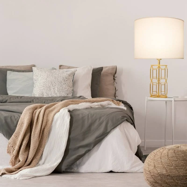 BASE PARA ABAJUR DISEGNO DOURADO (D)15CM (A)39CM 1XE27 40W - GL002G