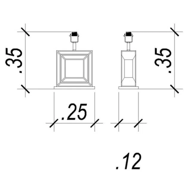 BASE PARA ABAJUR ESPELHO BRONZE E BRONZE (C)25CM (L)12CM (A)35CM 1XE27 40W - GL010G