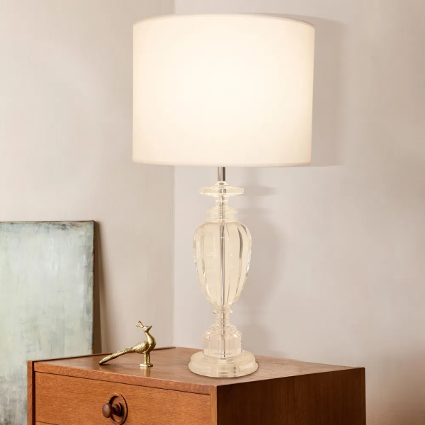 BASE PARA ABAJUR CLASSIC CROMADO E TRANSPARENTE (D)15CM (A)55CM 1XE27 40W - XL1210