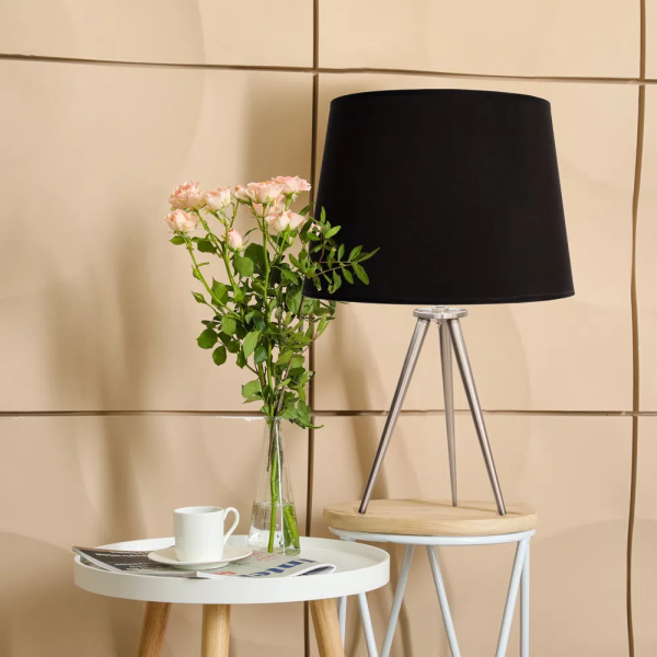 BASE PARA ABAJUR ALLEGRO NIQUELADO (D)26CM (A)42CM 1XE27 40W - GL013N