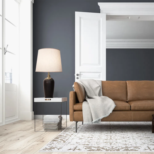 BASE PARA ABAJUR PIANO BRONZE E PRETO (D)17CM (A)50CM 1XE27 40W - GL012B