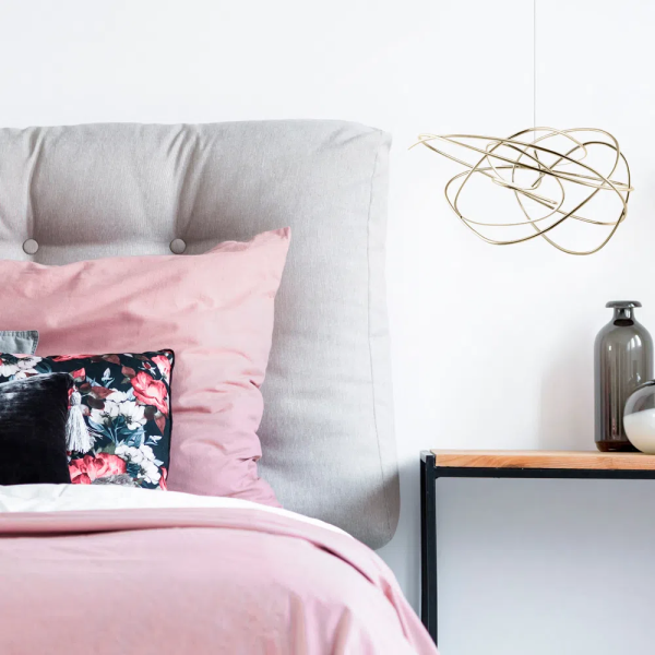 PENDENTE NINHO DOURADO E BRANCO (D)62CM 1X36W 3000K 2880LM - WD017L