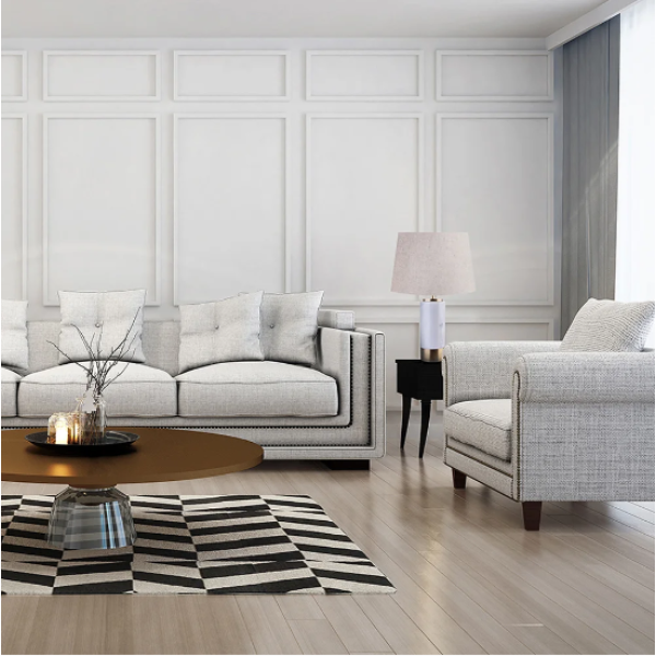 BASE PARA ABAJUR MARMO DOURADO E BRANCO (D)12CM (A)39CM 1XE27 40W - GL001GW