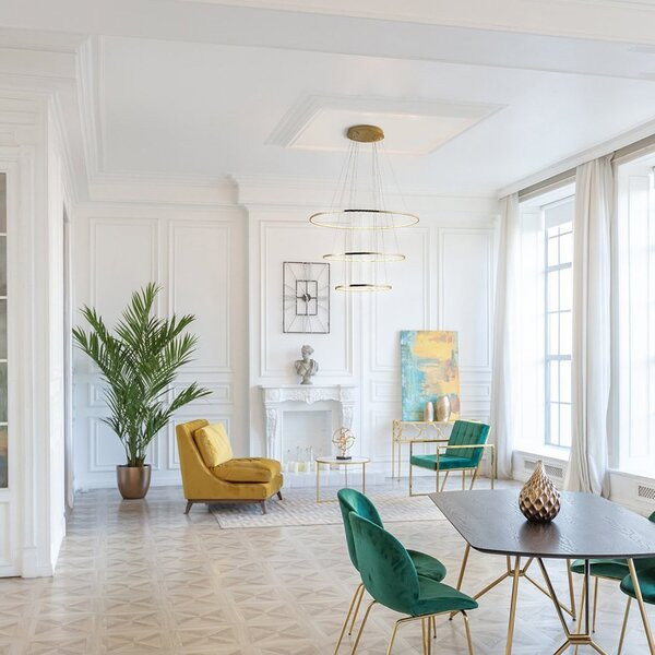 PENDENTE BIRDIE OVAL GOLD (D)60 + 80 + 100CM  3X45W 3000K  LED