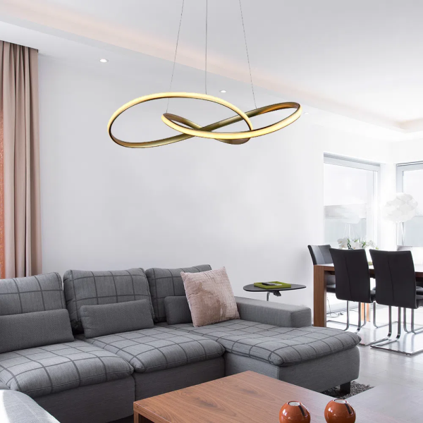 PENDENTE ATOM DOURADO (D)63CM (A)15CM 1X36W 3000K 1188LM LED