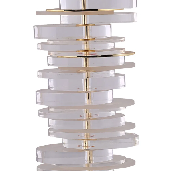 BASE PARA ABAJUR VENETO DOURADO E TRANSPARENTE (C)25CM (L)13CM (A)53CM 1XE27 40W - MI011