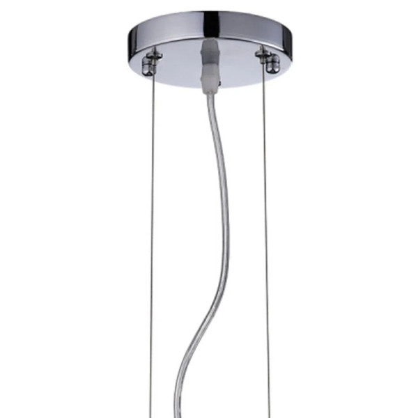 PENDENTE / PLAFON SOHO CROMADO E TRANSPARENTE E AMBAR (D)28CM (A)13CM 3XG9 75W - PD005AM