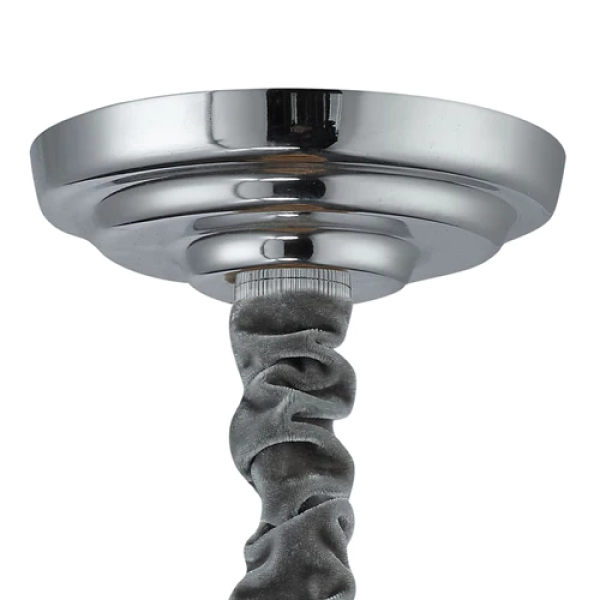 PENDENTE VIVI CROMADO E TRANSPARENTE (D)60CM (A)42CM  9XE14 360W