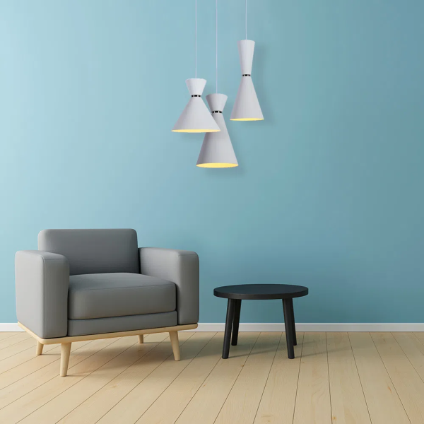 PENDENTE SET BRANCO E NICKEL (D)18CM (A)41,5CM 1X40W E27