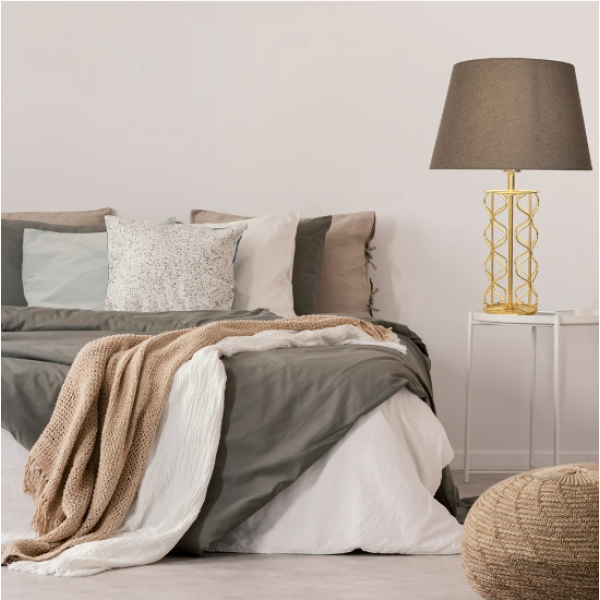 BASE PARA ABAJUR MOTIF DOURADO (D)12CM (A)39CM 1XE27 40W - GL003G