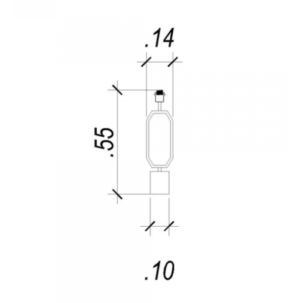 BASE PARA ABAJUR ANITA DOURADO E PRETO (D)14CM (A)55CM 1XE27 40W - GL009