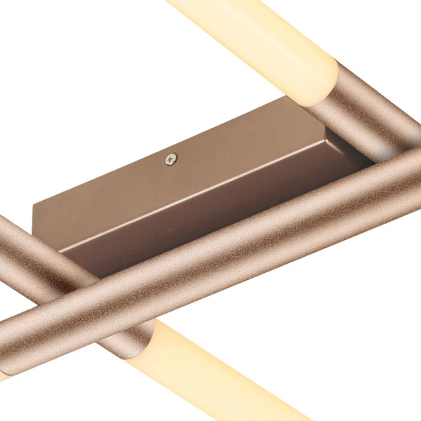 PLAFON DE SOBREPOR PALITO DOURADO (C)86CM (L)70CM (A)7CM 6X6W 2700K 1800LM - CD017