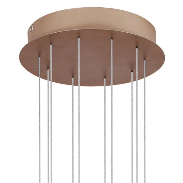 PENDENTE PALITO DOURADO (C)90CM (L)90CM (A)23CM 10X7,2W 2700K 3600LM - CD014