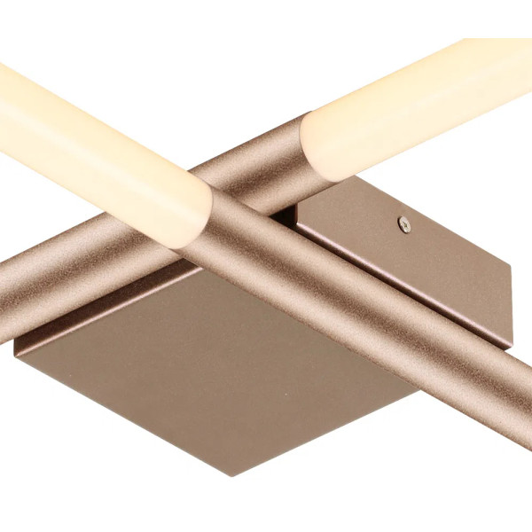 PLAFON DE SOBREPOR PALITO DOURADO (C)70CM (L)70CM (A)7CM 4X6W 2700K 1200LM - CD016