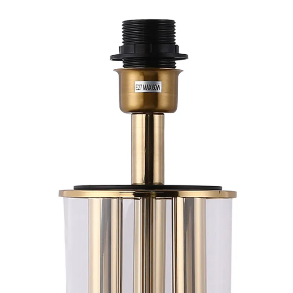 BASE PARA ABAJUR VENETO DOURADO E TRANSPARENTE (D)16CM (A)53CM 1XE27 40W - MI008