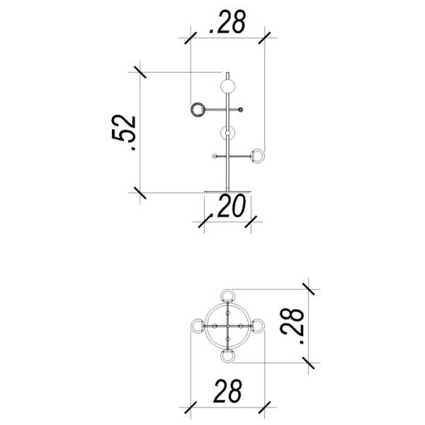 ABAJUR FUXICO DOURADO E PRETO E BRANCO (D)28CM (A)52CM 4X3W 3000K 600LM - JU004