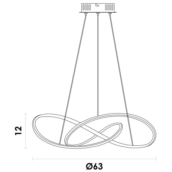 PENDENTE ATOM BRANCO (D)63CM (A)15CM 1X36W 3000K 1188LM LED