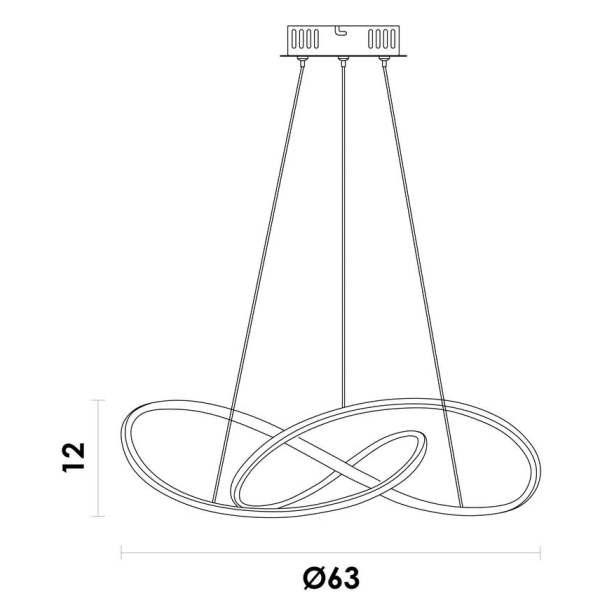 PENDENTE ATOM DOURADO (D)63CM (A)15CM 1X36W 3000K 1188LM LED