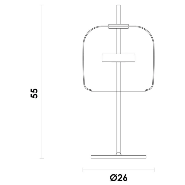 ABAJUR MIA DOURADO E FUME (D)26CM (A)56CM 1X1W 3000K 300LM LED