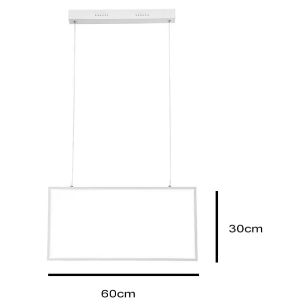 PENDENTE TEC BRANCO (C)30CM (L)60CM (A)2CM 1X32W 3000K 1810LM - GD016W