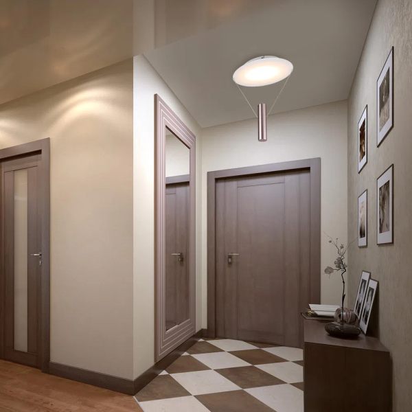 PLAFON DE SOBREPOR TINO DOURADO E BRANCO (D)30CM (A)60CM 1X12W 2700K 600LM - CD007