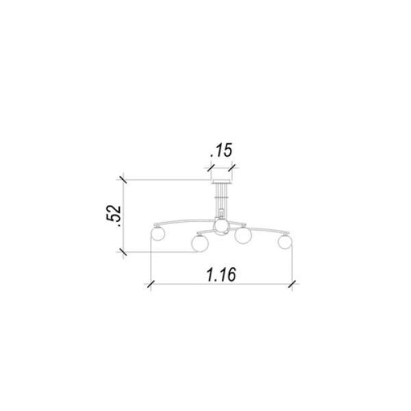 PLAFON DE SOBREPOR CALDER DOURADO E BRANCO (C)116CM (A)52CM 6XG9 42W - DW004