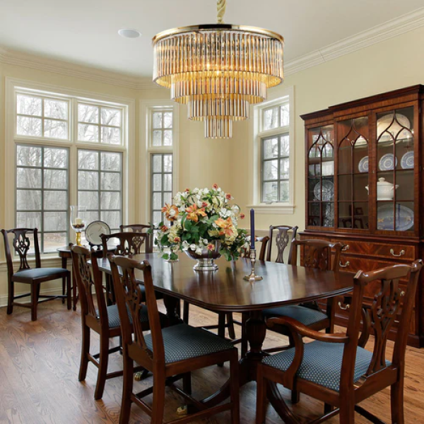 PENDENTE VIVI DOURADO E CONHAQUE (D)60CM (A)42CM 9XE14 360W - AQ031G