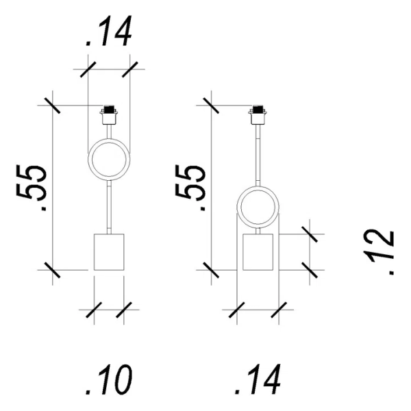BASE PARA ABAJUR TARSILA DOURADO E PRETO (C)14CM (L)14CM (A)55.5CM 1XE27 40W - GL008