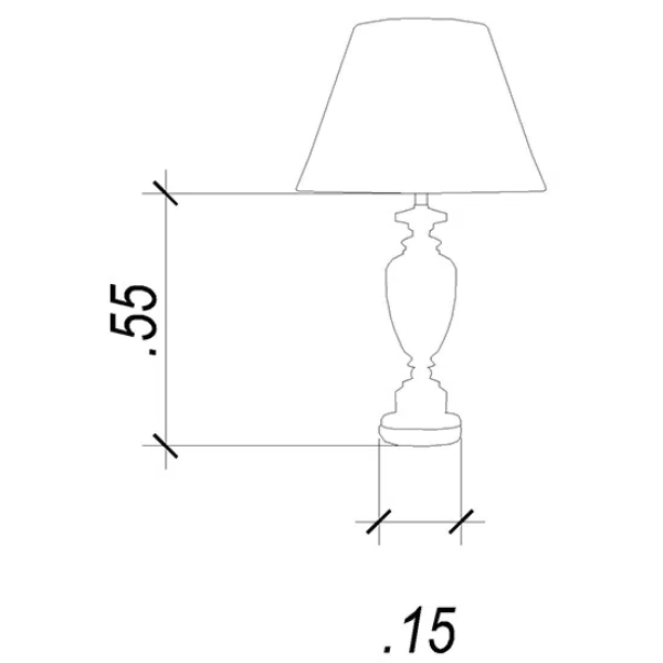 BASE PARA ABAJUR CLASSIC CROMADO E TRANSPARENTE (D)15CM (A)55CM 1XE27 40W - XL1210