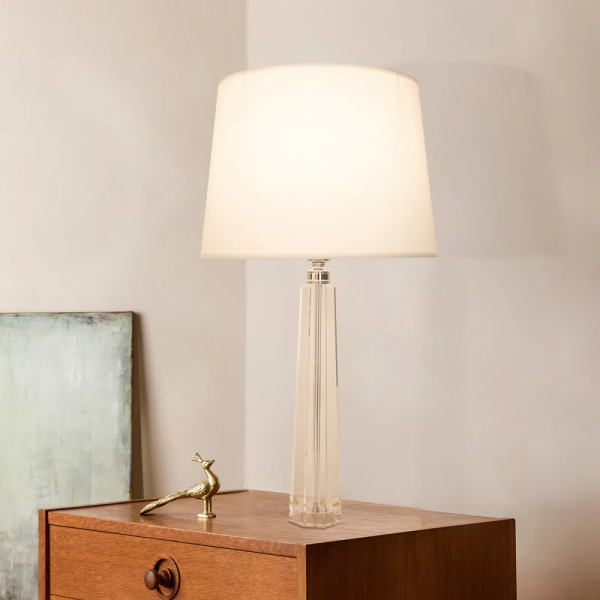 BASE PARA ABAJUR CLASSIC CROMADO E TRANSPARENTE (D)9CM (A)45CM 1XE27 40W - XL1151