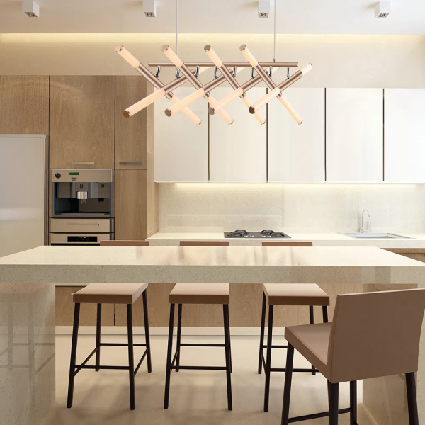 PENDENTE PALITO DOURADO (C)90CM (L)60CM (A)11CM 16X3,375W 2700K 3250LM - CD015