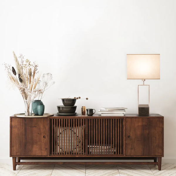 BASE PARA ABAJUR QUADRATTO NIQUELADO E PRETO (C)13CM (L)15CM (A)50CM 1XE27 40W - GL020N