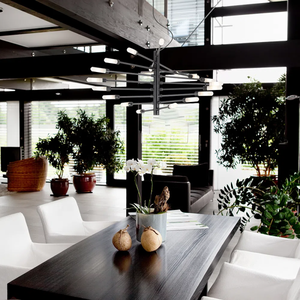 PENDENTE NEO PRETO E BRANCO (C)104CM (L)60CM (A)39CM 18XG9 450W - RE017L