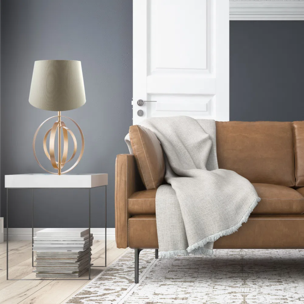 BASE PARA ABAJUR MONDE DOURADO (D)24CM (A)40CM 1XE27 40W - GL004G