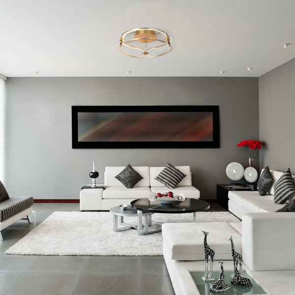 PLAFON DE SOBREPOR LUMINA DOURADO (D)47CM (A)17CM 1X35W 3000K 1750LM - BB016SG