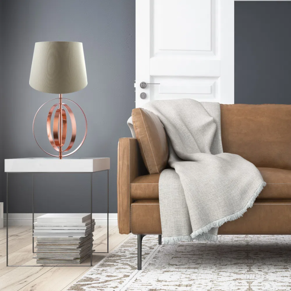 BASE PARA ABAJUR MONDE COBRE (D)24CM (A)40CM 1XE27 40W - GL004E