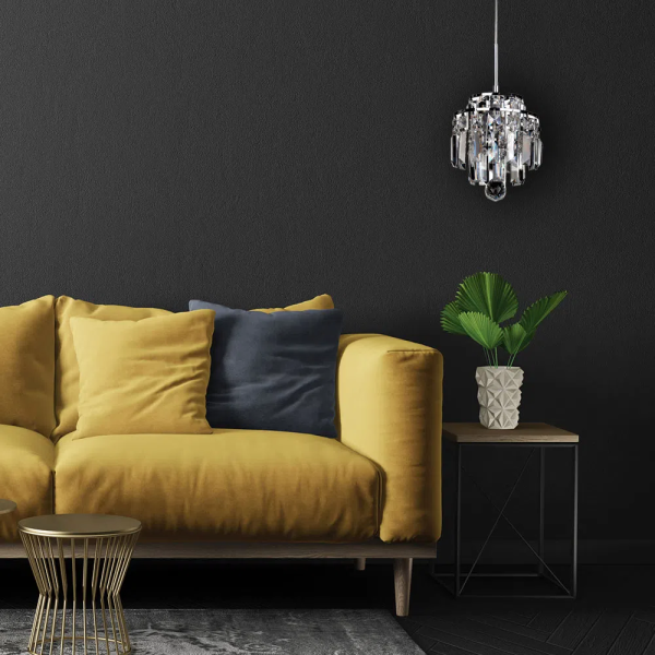 PENDENTE KRI CROMADO E TRANSPARENTE (D)18CM (A)21CM 1XG9 40W - HU2105