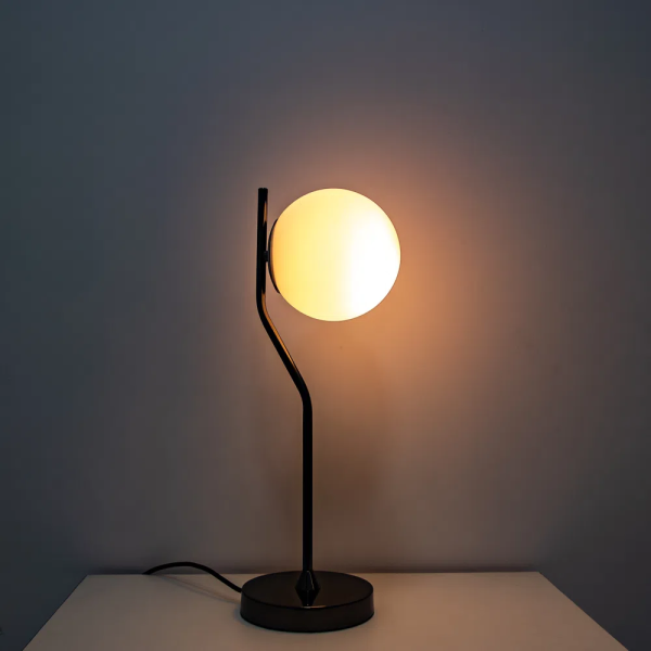 ABAJUR VIVA CROMO NEGRO E BRANCO (D)17CM (A)49CM 1XE27 BOLINHA 5W - SQ007B