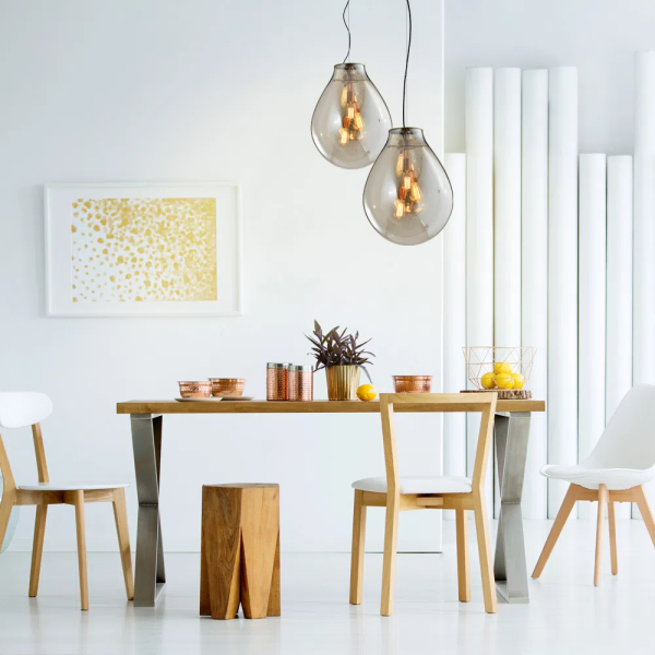 PENDENTE CAJU BRONZE E CONHAQUE (D)48CM (A)63CM 3XE27 120W - RZ001EL