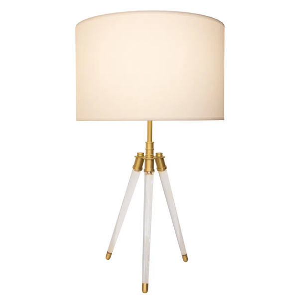 BASE PARA ABAJUR VENETO DOURADO E TRANSPARENTE (C)29.5CM (L)25.5CM (A)59.5CM 1XE27 40W - MI006