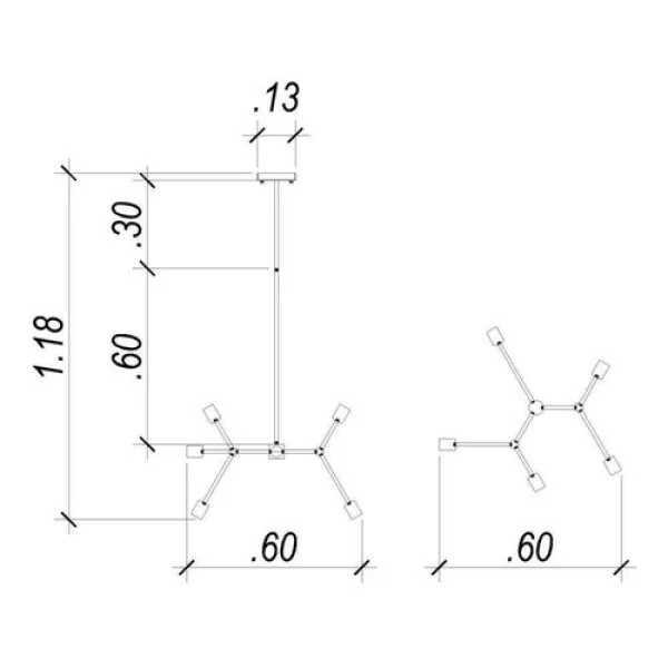 PENDENTE LEBLON ROSE GOLD (D)75CM (A)123CM 7XE27 280W - RM002R