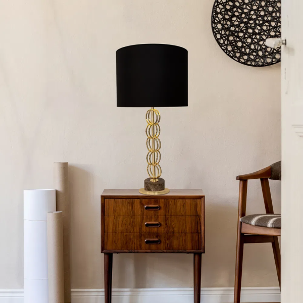 BASE PARA ABAJUR VENETO DOURADO E MARROM (D)18CM (A)57.5CM 1XE27 40W - MI005