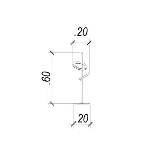 ABAJUR GINGA ROSE GOLD E PRETO (D)20CM (A)60CM 4,3W + 6,1W 3000K 520LM - BB013