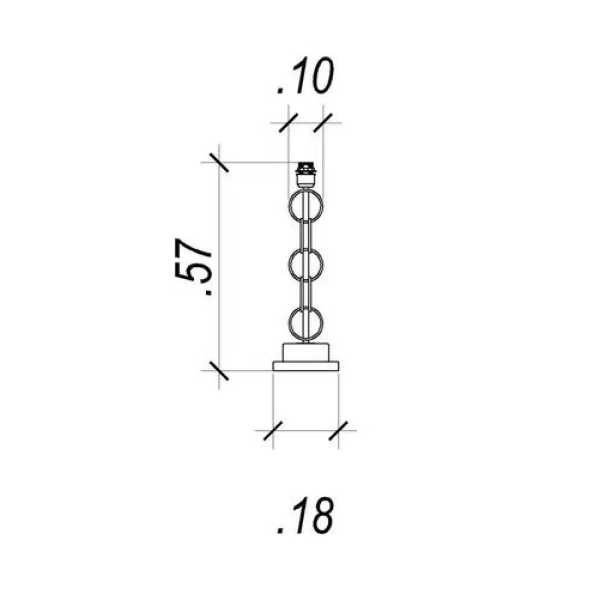 BASE PARA ABAJUR VENETO DOURADO E MARROM (D)18CM (A)57.5CM 1XE27 40W - MI005