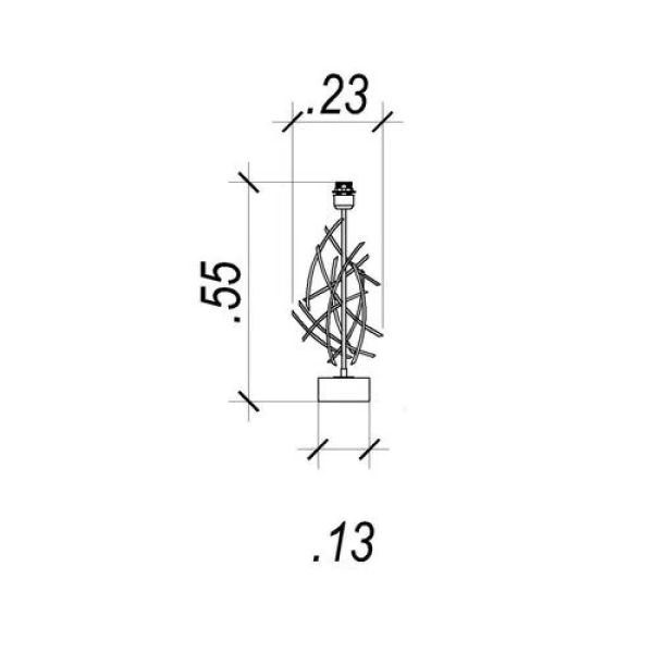 BASE PARA ABAJUR VENETO DOURADO (C)23CM (L)13CM (A)55CM 1XE27 40W - MI002