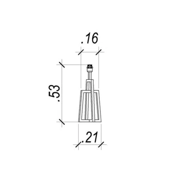 BASE PARA ABAJUR VENETO DOURADO (C)22CM (L)18CM (A)52.5CM 1XE27 40W - MI004
